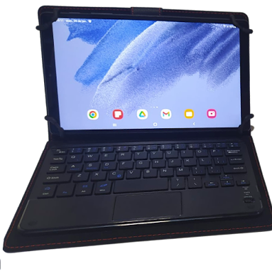 Tablet Galaxy tab a7 lite com capa com teclado bluetooth